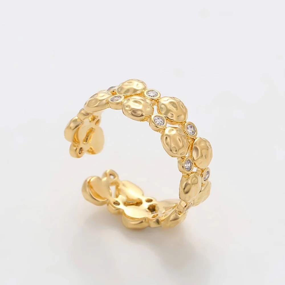Adjustable Gold Ring 14k Gold Plated Statement Dainty Jewelry